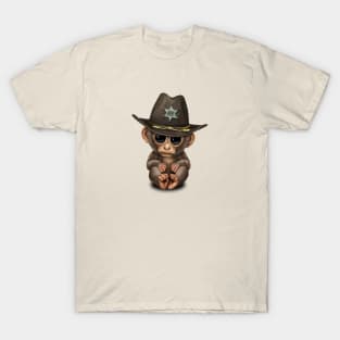 Cute Baby Monkey Sheriff T-Shirt